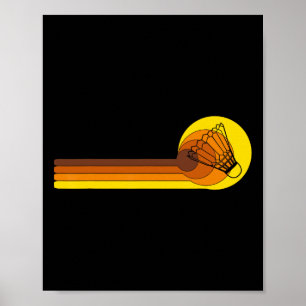 Poster Badminton-player Game Shuttle 70 Anos Vintage Mau