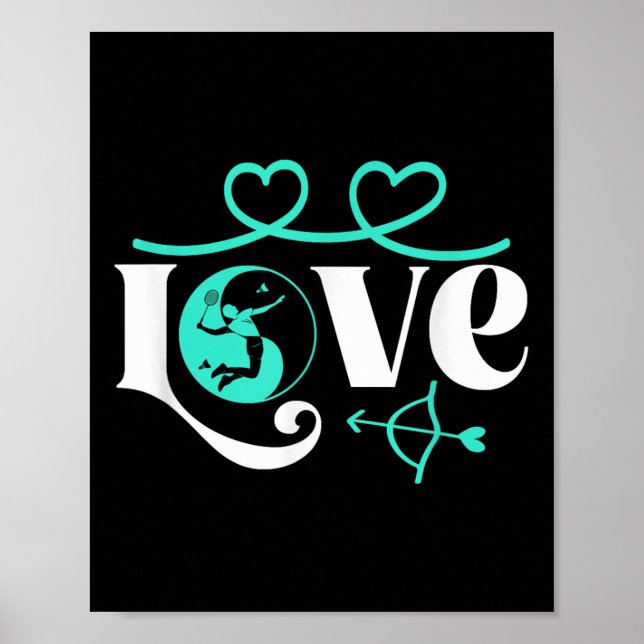 Poster Badminton-player Jogo Shuttle Yin-yang-love Badmin (Frente)