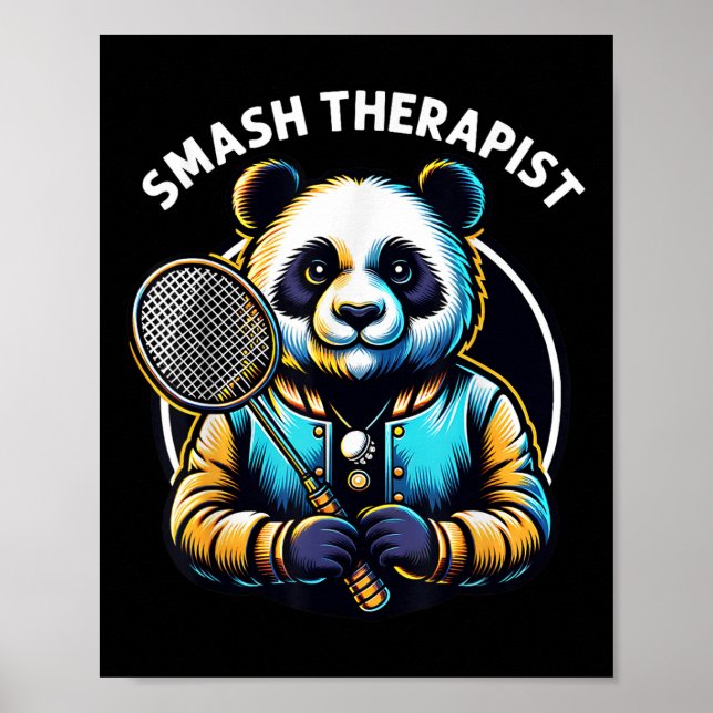 Poster Badminton Player Pun Shuttle Smash Therapist Badmi (Frente)