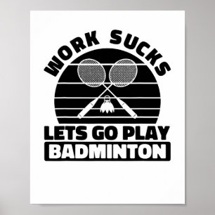 Poster Badminton Player Racket - Tribunal da Equipe Racqu