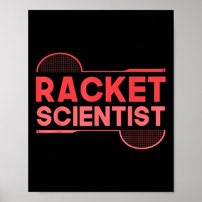 Poster Badminton Player Shuttle Racket Scientist Badminto (Frente)