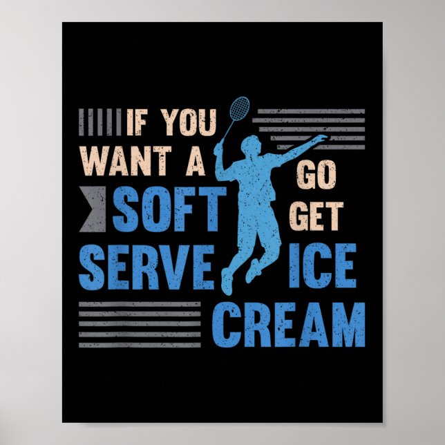Poster Badminton Player Soft Serve Badminton (Frente)