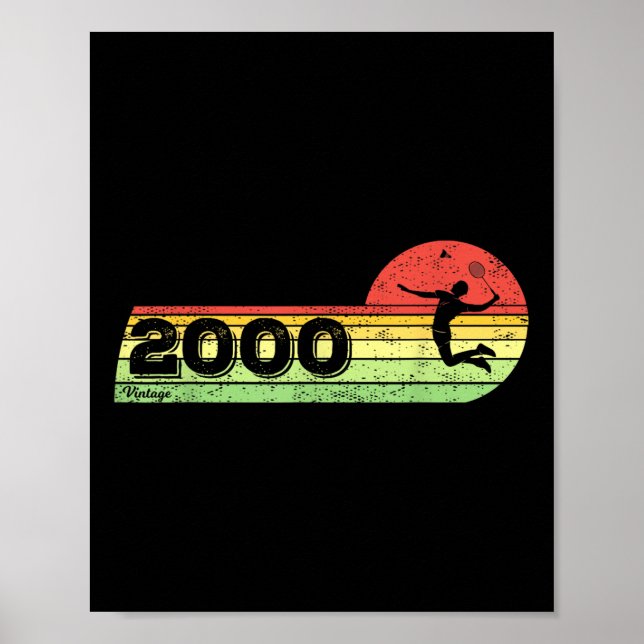Poster Badminton-player Vintage 2000 Birthday Shuttle Bad (Frente)