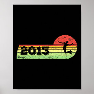 Poster Badminton-player Vintage 2013 Birthday Shuttle Bad