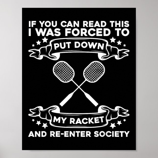 Poster Badminton Racket - Funny Badminton Player  (Frente)