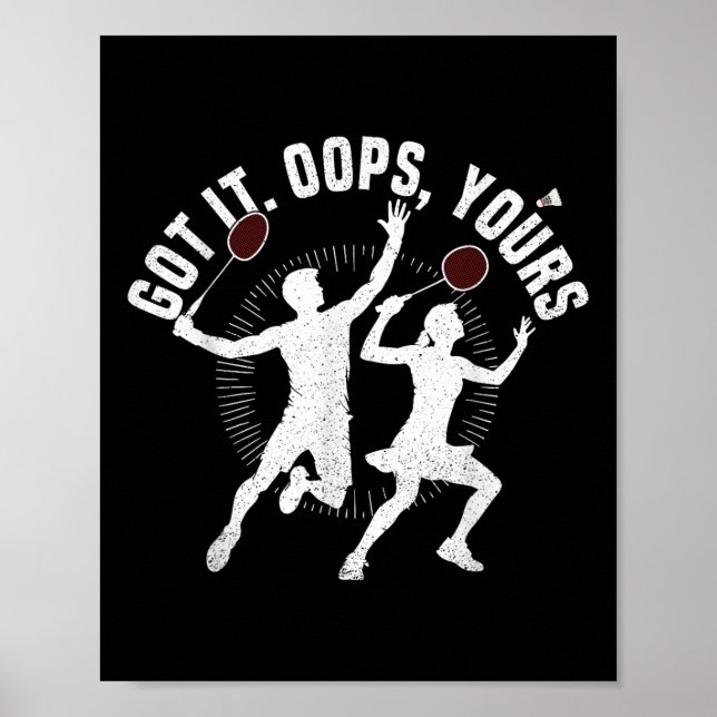 Poster Badminton Racket Got It Shuttle Player Badminton P (Frente)