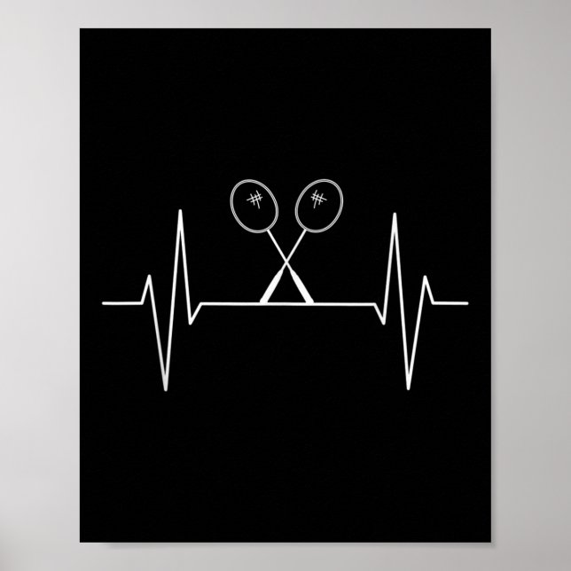 Poster Badminton Racket Heartbeat Badminton Player, Shutt (Frente)