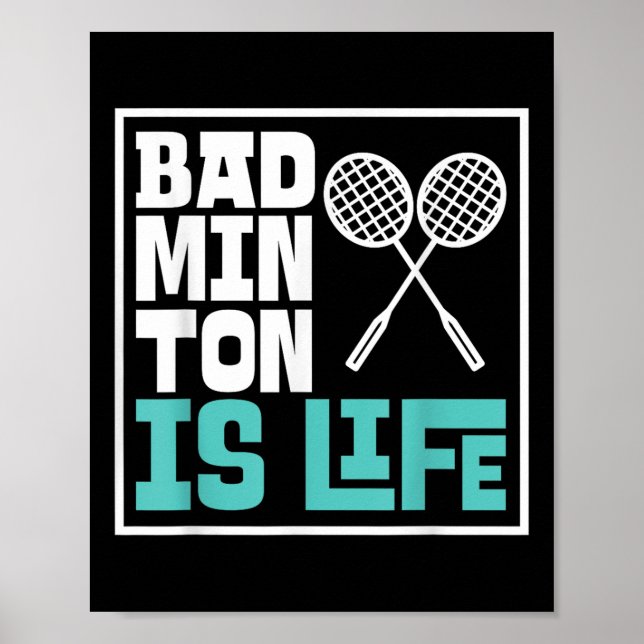 Poster Badminton Racket - Jogador de Badminton engraçado (Frente)