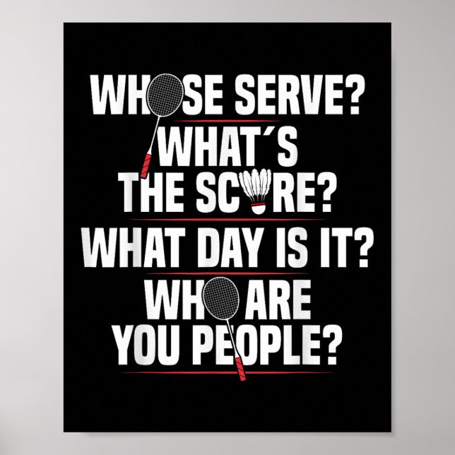 Poster Badminton Racket Serve Shuttle Player Badminton Pl (Frente)