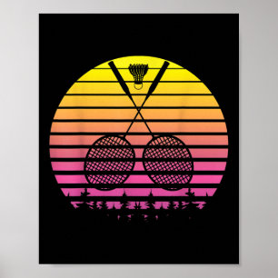 Poster Badminton Racket Shuttle Jogador de Esporte treina