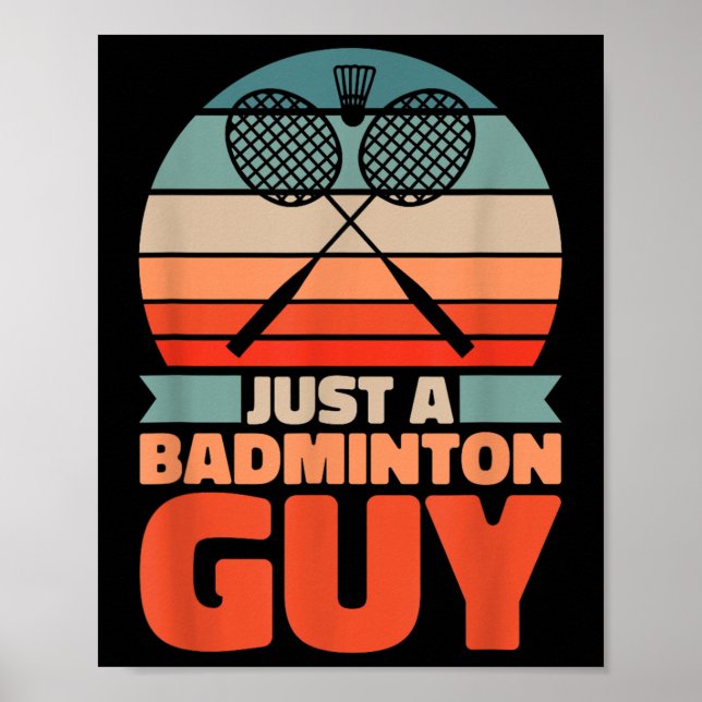 Poster Badminton Retro - Peteca Vintage Só Badminton (Frente)