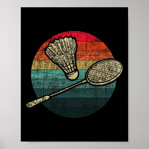 Poster Badminton Retro Sunset - Atletas de Ônibus Birdie