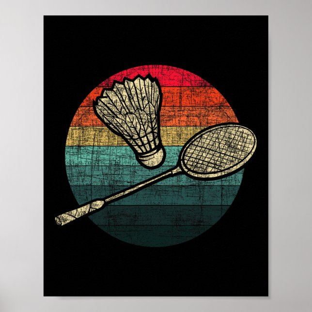 Poster Badminton Retro Sunset - Atletas de Ônibus Birdie (Frente)