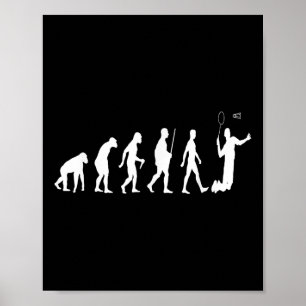 Poster Badminton Shirt Badminton Evolução De Badminton T