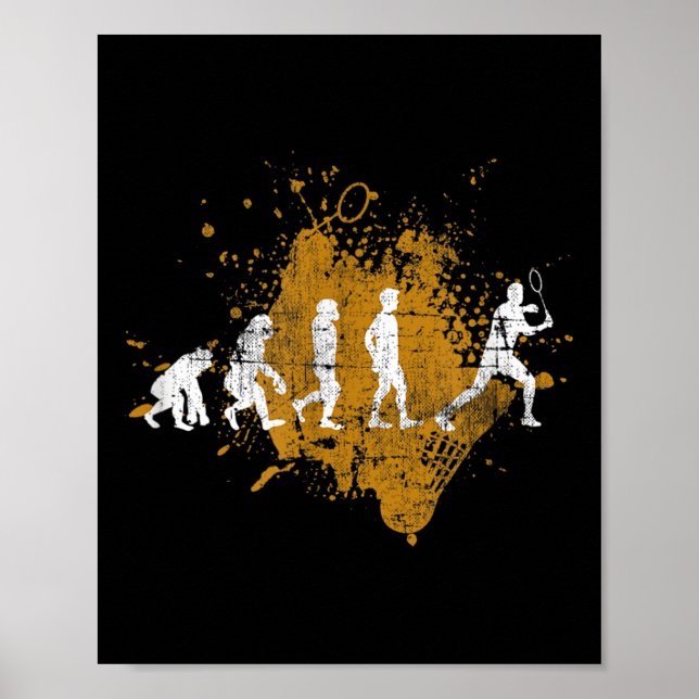 Poster Badminton Shuttle Badminton Player Evolução (Frente)