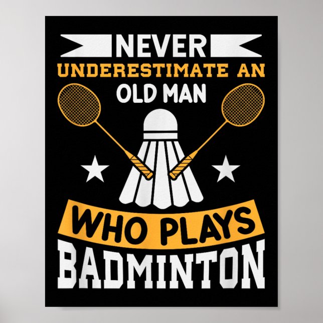 Poster Badminton Shuttle Racket Badminton Player  (Frente)