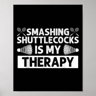 Poster Badminton Smashing Shuttles Racquet Sport