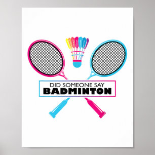 Poster Badminton Sports Hobby Shuttle Retro