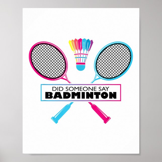 Poster Badminton Sports Hobby Shuttle Retro (Frente)