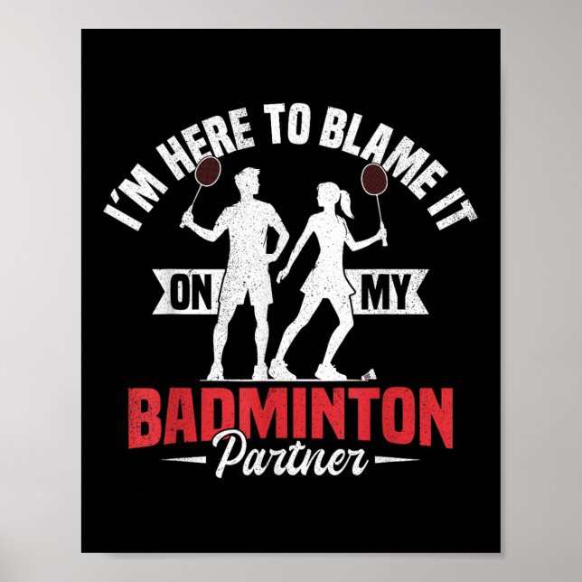 Poster Badminton Team Game Partner Shuttle Player Badmint (Frente)