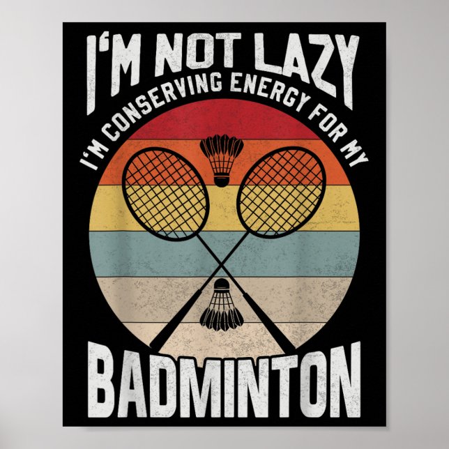 Poster Badminton Teenager - Energia Não Preguiçosa (Frente)