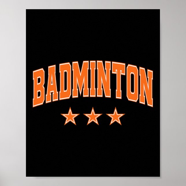 Poster Badminton Todas as Estrelas Laranja Clicam em Text (Frente)