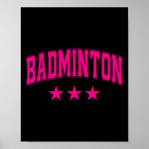Poster Badminton Todas as Estrelas Rosa Clicar Texto Vers