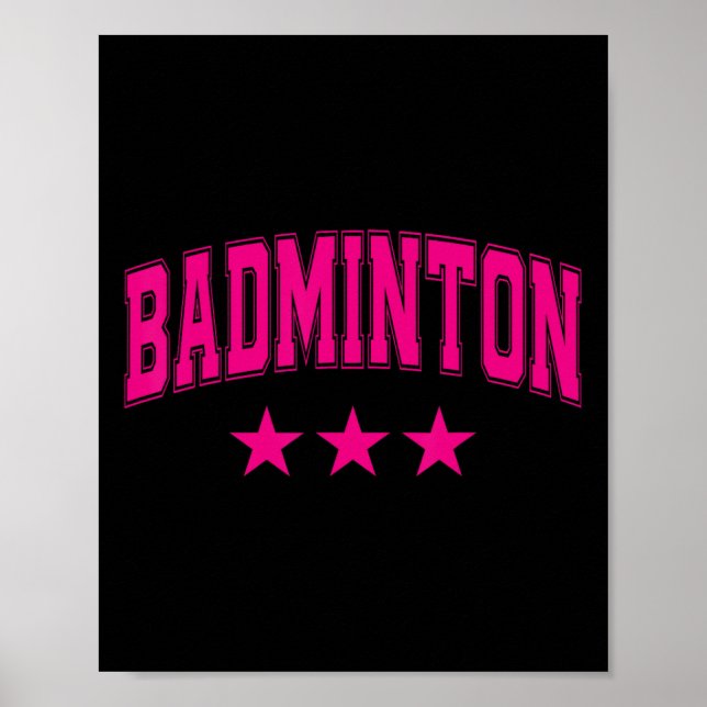 Poster Badminton Todas as Estrelas Rosa Clicar Texto Vers (Frente)