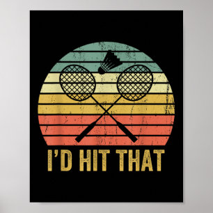 Poster Badminton Vintage Engraçado Retro Peteca Esporte