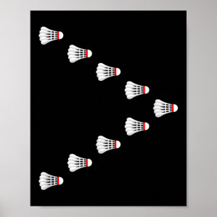 Poster Badminton - Volantes Voando Em Formação Em V