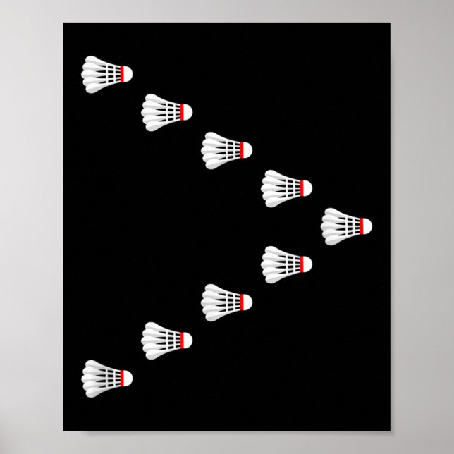 Poster Badminton - Volantes Voando Em Formação Em V (Frente)