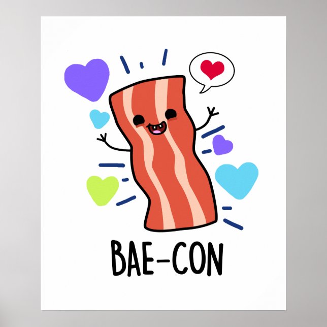 Poster Bae-con Funny Bacon Pun (Frente)
