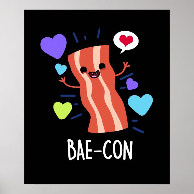 Poster Bae-con Funny Bacon Pun (Frente)
