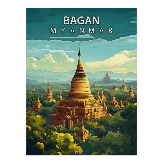 Pôster Bagan, Mianmar: Uma Tapeçaria Atemporal (Frente)