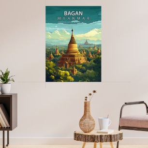 Poster Bagan, Mianmar: Uma Tapeçaria Atemporal