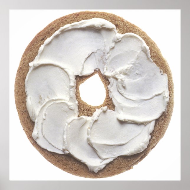 Pôster Bagel com queijo creme (Frente)