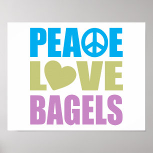 Pôster Bagels do amor da paz