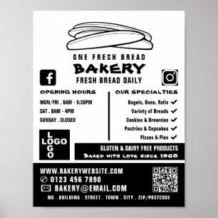 Poster Baguetes Frescos, Bakers, Bakery Store Adverte