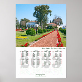 Poster Bahai Gardens, Acre (2013). Israel. Calendário 202