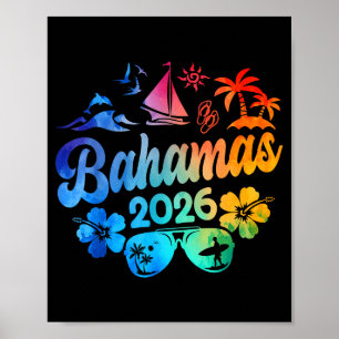 Poster Bahamas 2026 Férias Praia Tie Dye Viagens Verão V