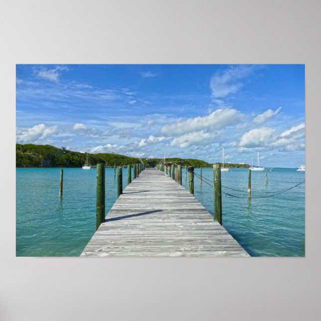 Poster Bahamas — Cais de Pesca, Ilha Abaco Excelente, Bah (Frente)