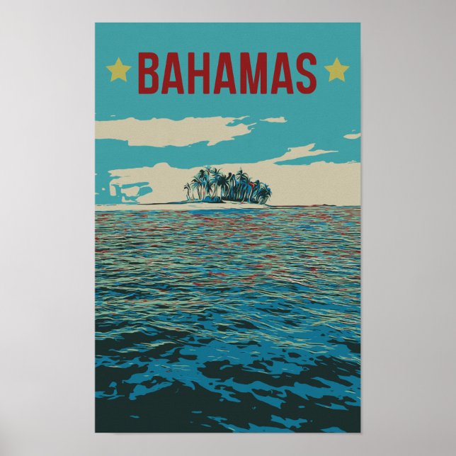 Poster Bahamas Carribean, típica paisagem Cartão-postal (Frente)