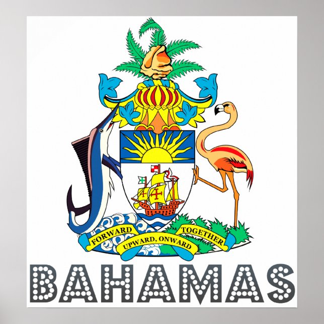 Poster Bahamas Casaco de armas (Frente)