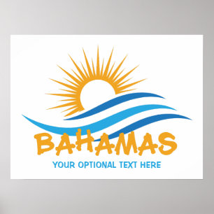 Poster Bahamas de texto personalizado