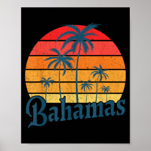 Poster Bahamas Praia Trocal Vibrações de Verão Palmeira V