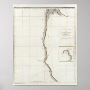 Pôster Baía Califórnia da adega à vigia Oregon do cabo