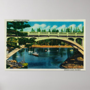 Pôster Baía de Depoe e ponte, baía de OregonDepoe, OU