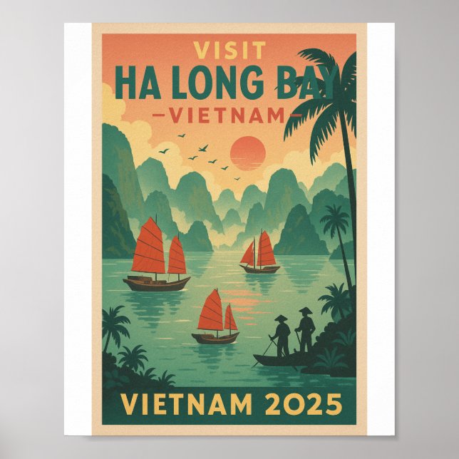 Poster baía de ha long vietnam viagem 2026 (Frente)