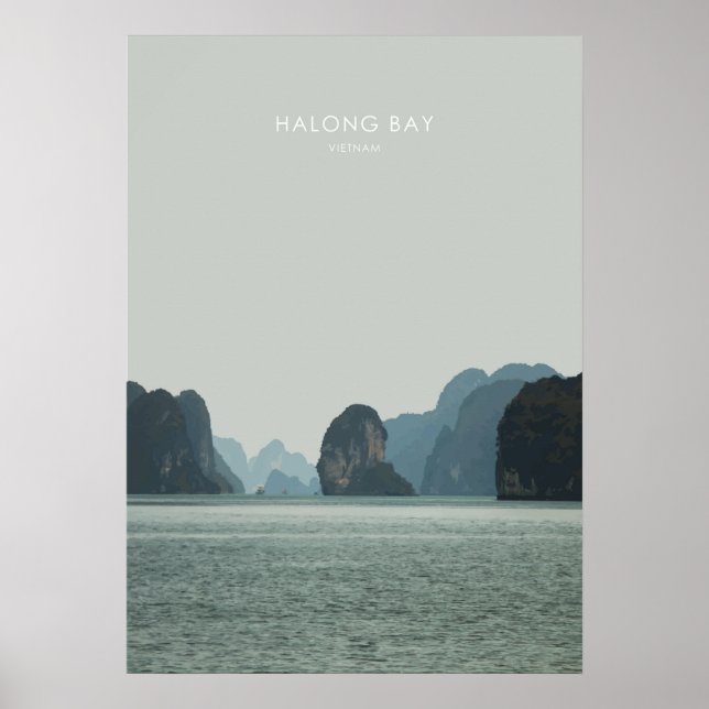 Poster Baía de Hong, Trabalho de arte de Viagem Vietnã (Frente)