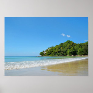 Poster Baía de Kamala na ilha da Tailândia Phuket em dia